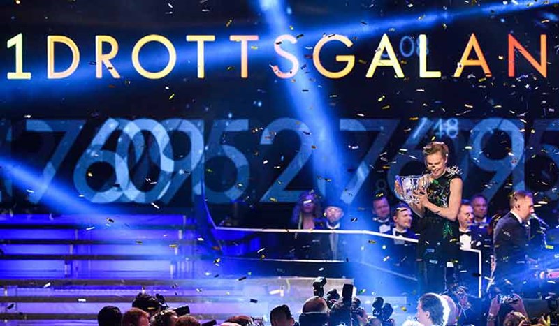 Konfetti under prisutdelning på Idrottsgalan