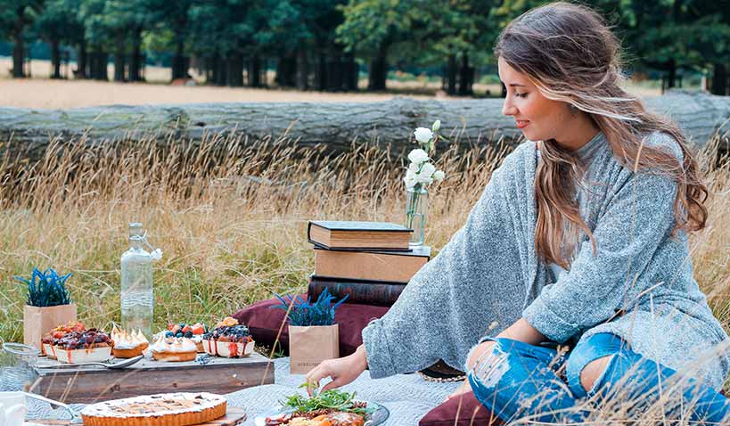 Picknick på ängen.