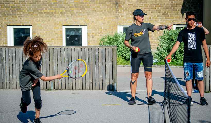 Street tennis utomhus.