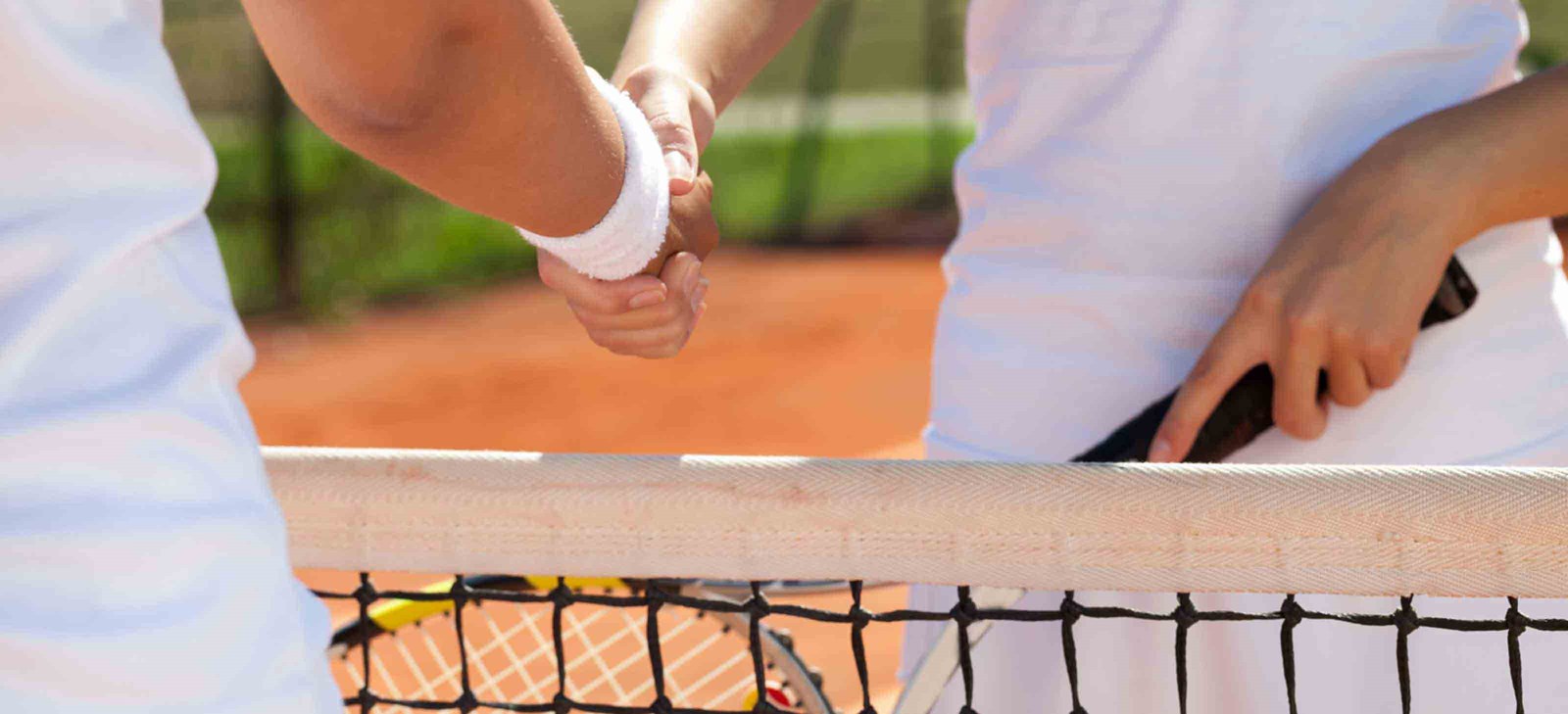 Möts i en tennismatch.
