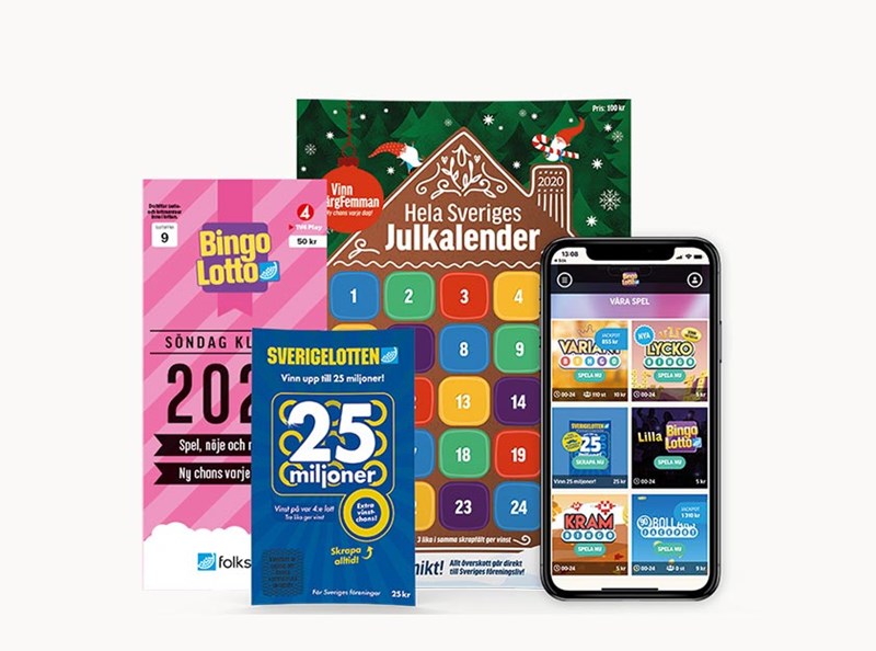 Folkspels produkter bingolotten, sverigelotten, bingo online och julkalendern