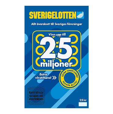 Sverigelotten 25- allt överskott går tillbaka till föreningarna.